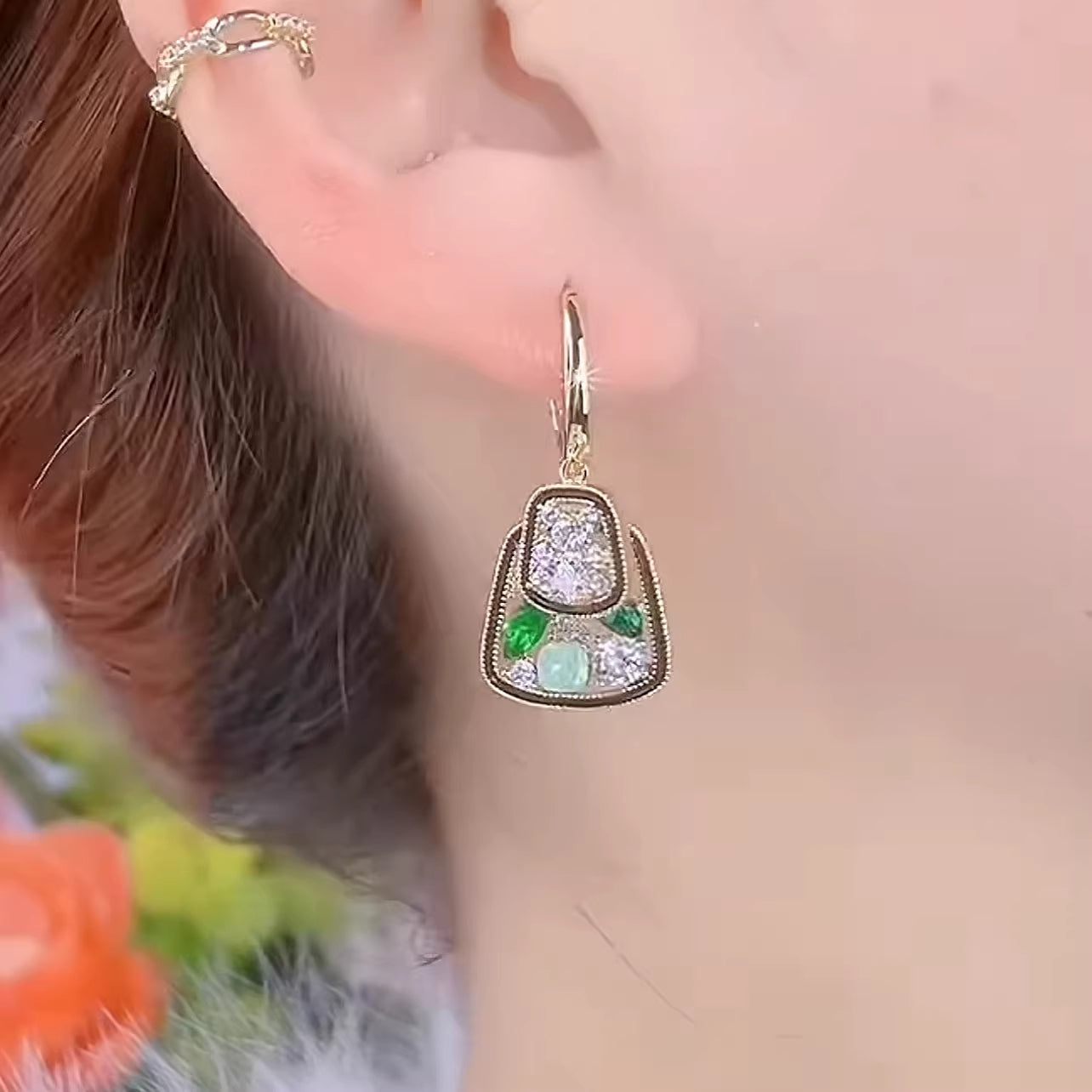 Geometric Rhombus Crystal Earrings For Women