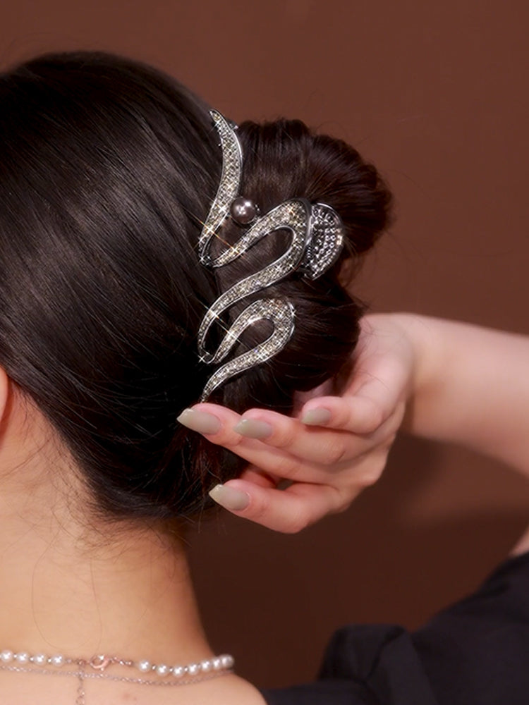 Copper Alloy Diamond-encrusted Wheat Ear Hairpin Hair Accessory