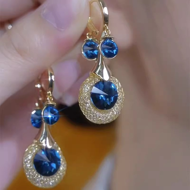 New High-End Luxury Fashion Crystal Earrings Women'S Accessories