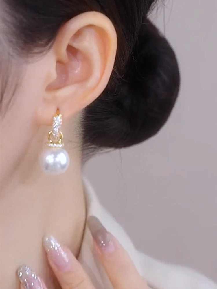 Zircon Pearl Earrings for Women Accessories