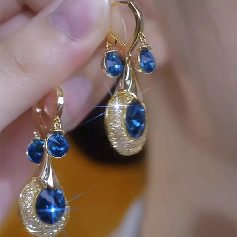 New High-End Luxury Fashion Crystal Earrings Women'S Accessories