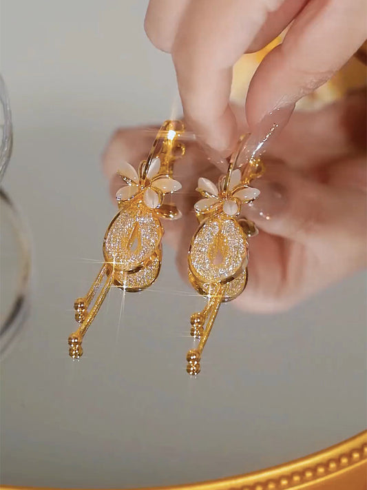 Fashionable And Elegant Flower Tassel Earrings For Women