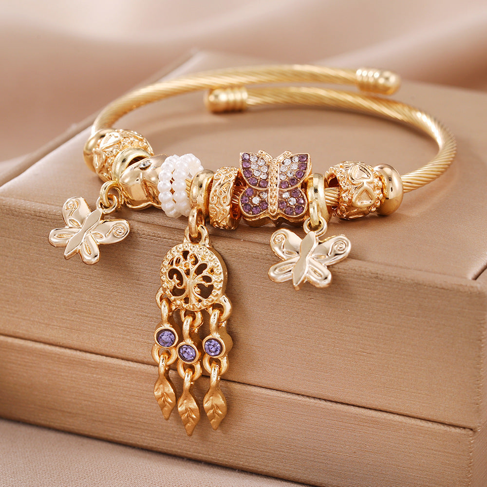 DIY offenes Armband süße Schmetterling Traumfänger Zubehör Jugend weibliche Armband Schmuck