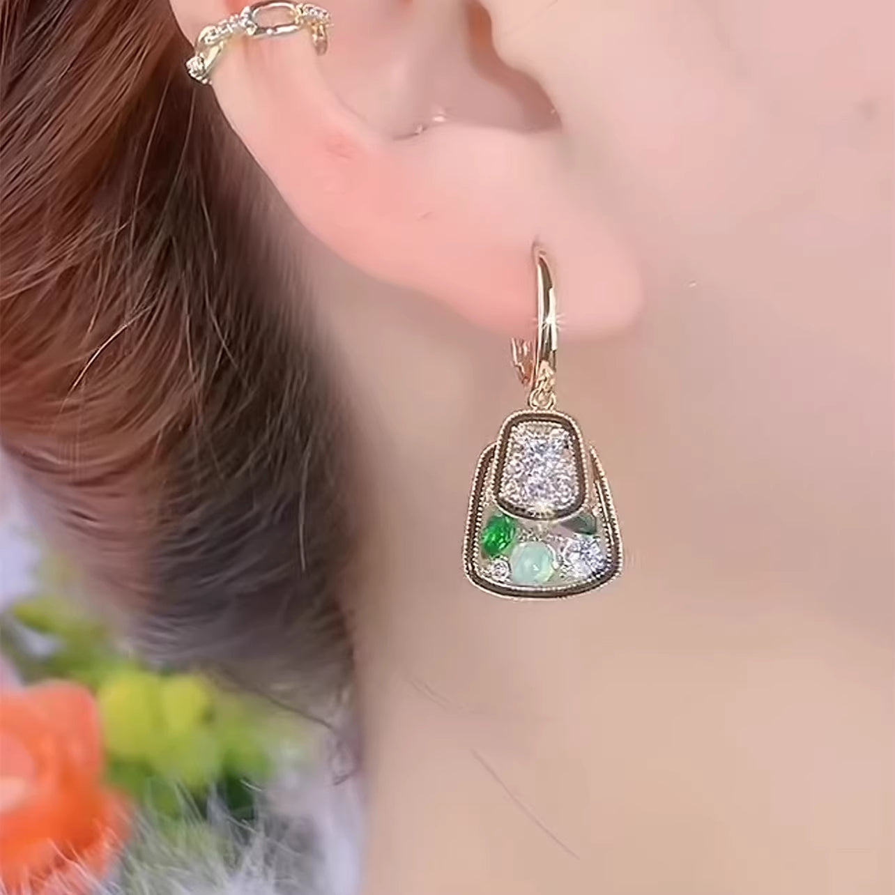 Geometric Rhombus Crystal Earrings For Women