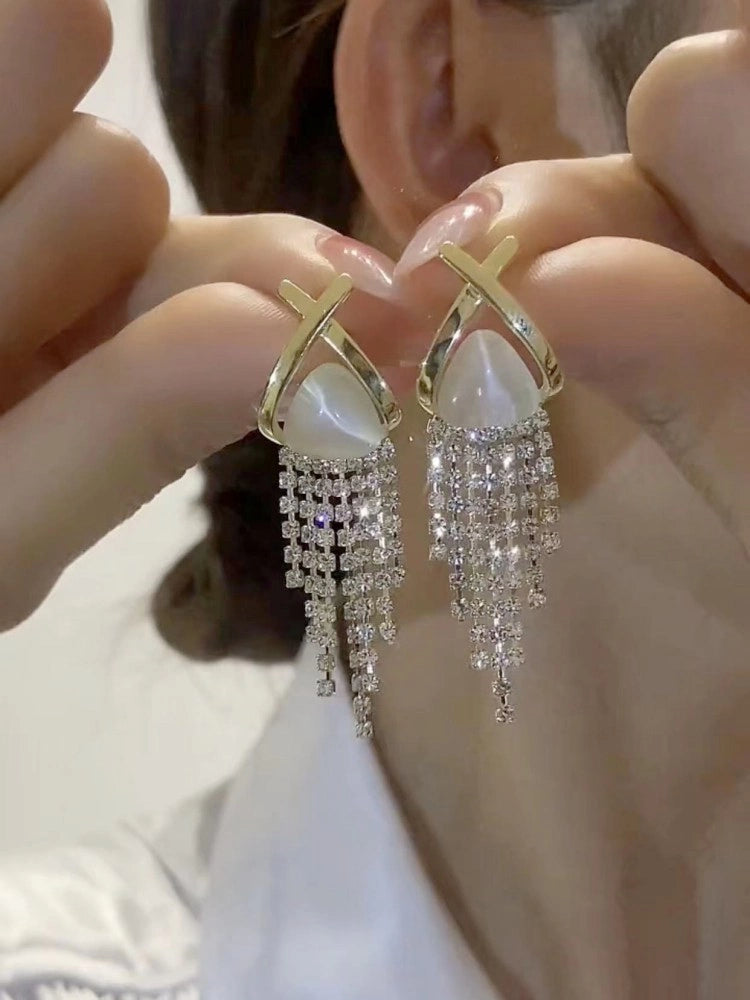 Vintage Tassel Drop Earrings for Women – S925 Sterling Silver Needle Luxury Statement Earrings