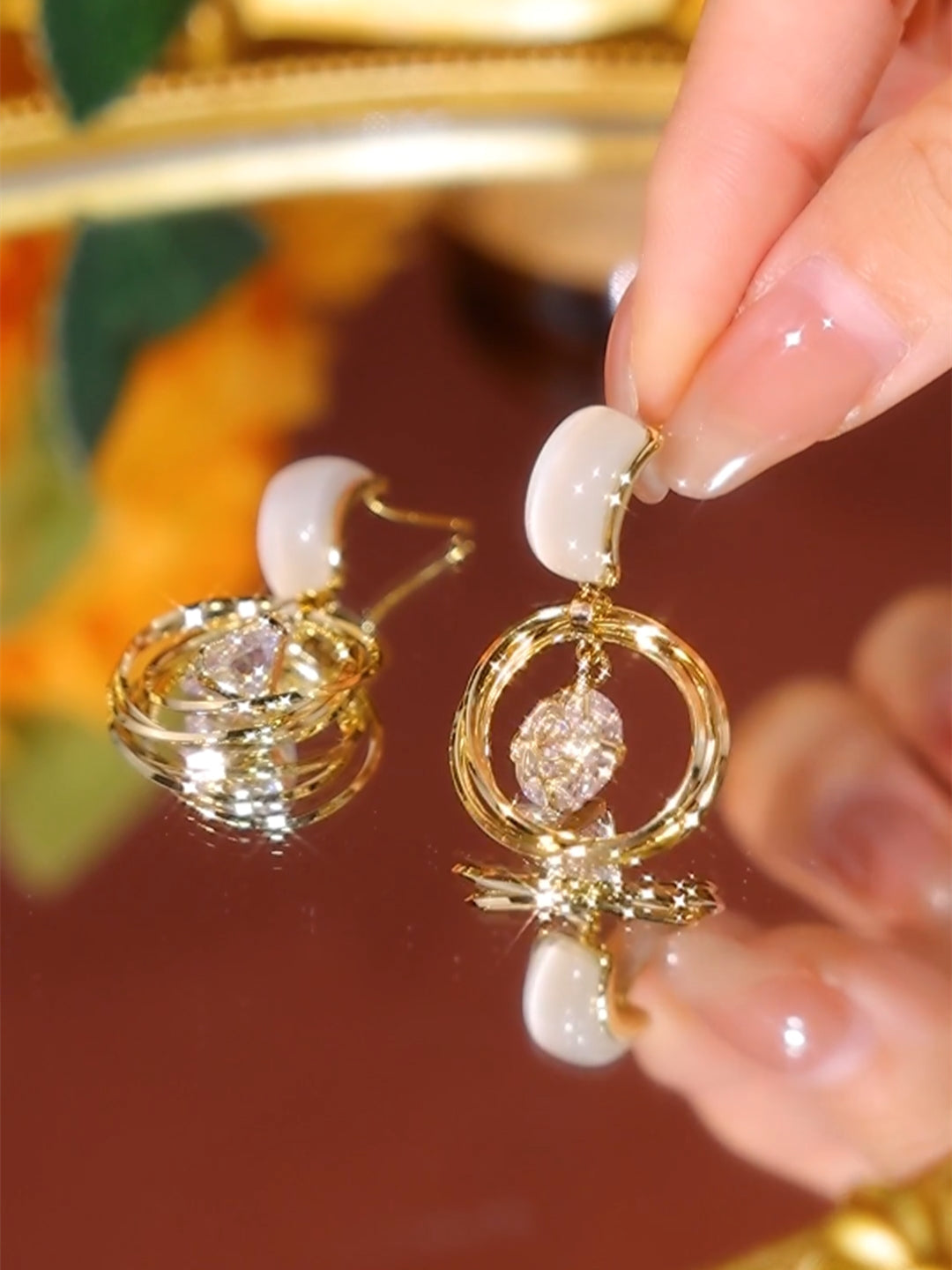 Pendientes de aro con piedra de ojo de gato Accesorios para mujer