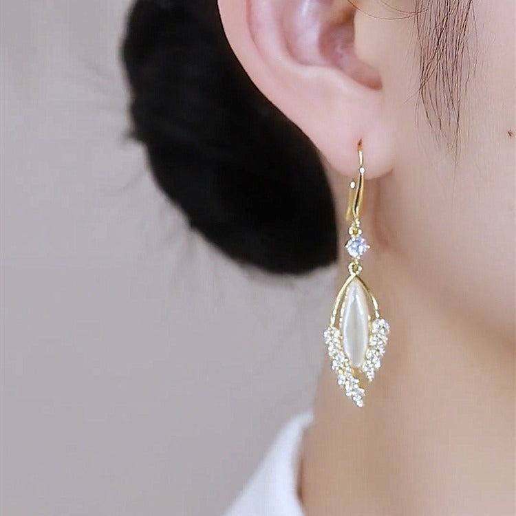 Wheat Cat's Eye Geometric Earrings New Design Temperament Earrings
