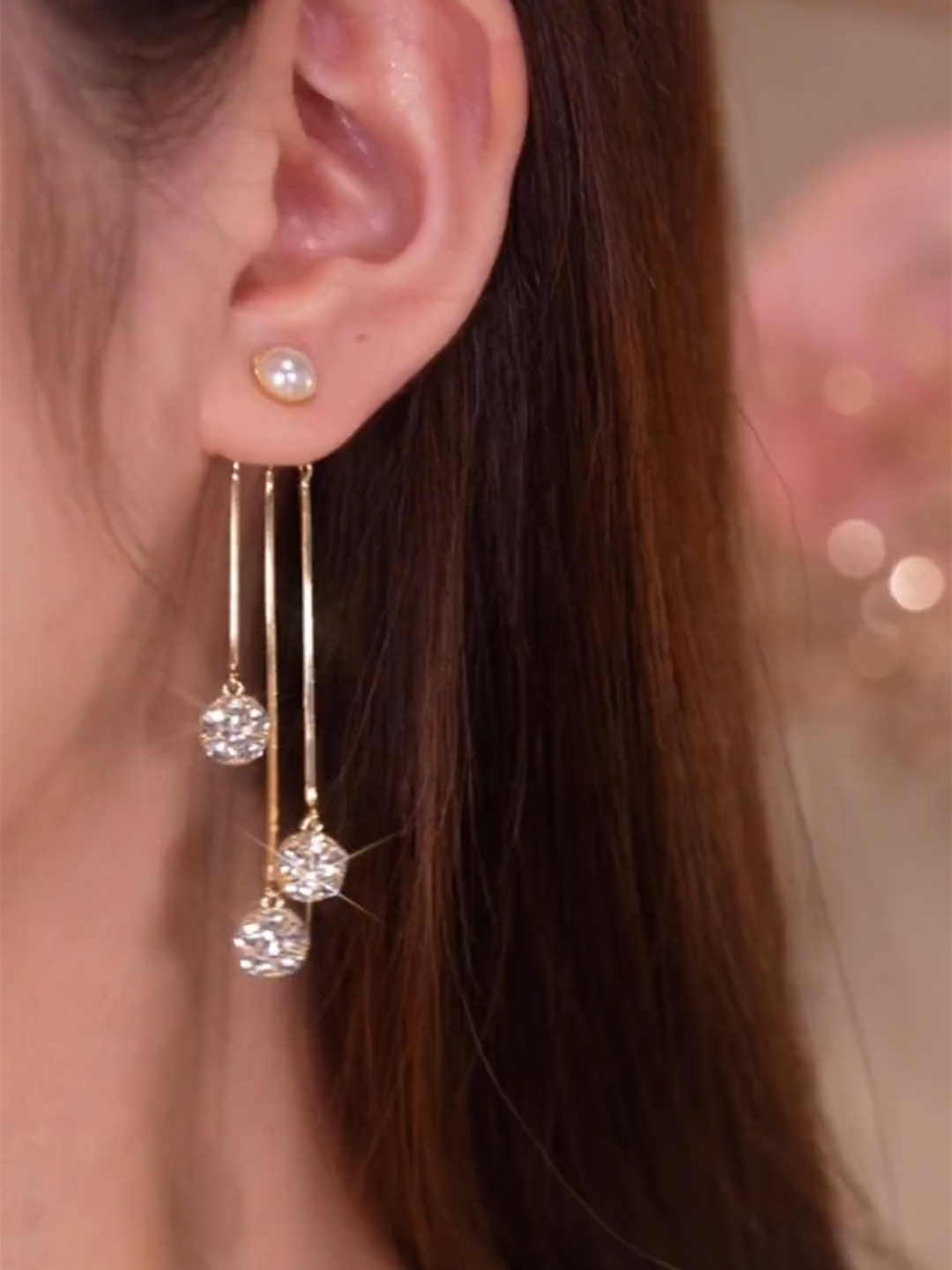 Designer-Style Long Pearl Tassel Earrings for Women