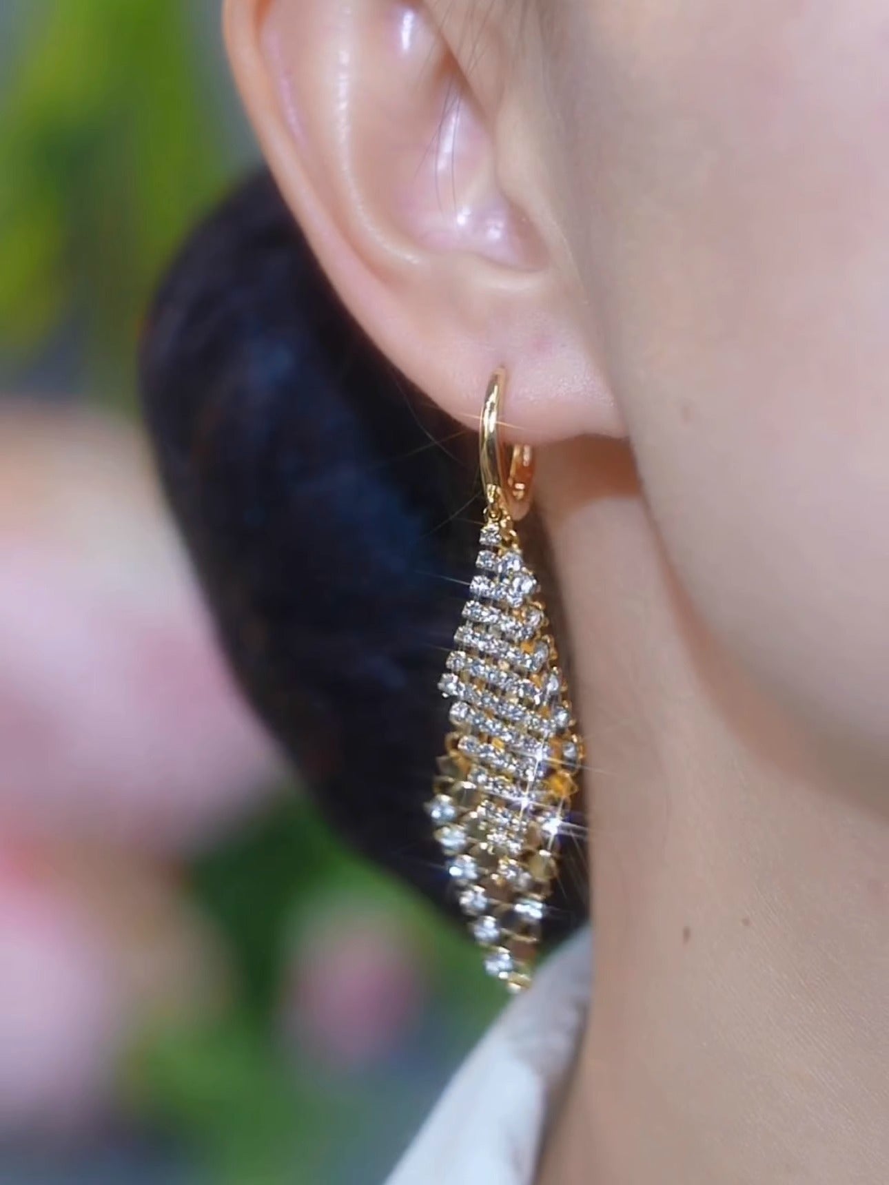 Full Diamond Double-Layer Diamond Earrings Women'S Accessories