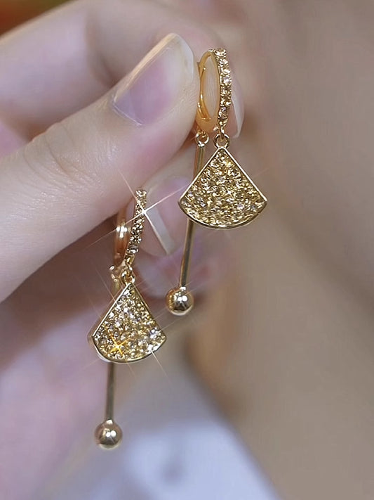 Pendientes en forma de diamante, accesorios de lujo ligero para mujer