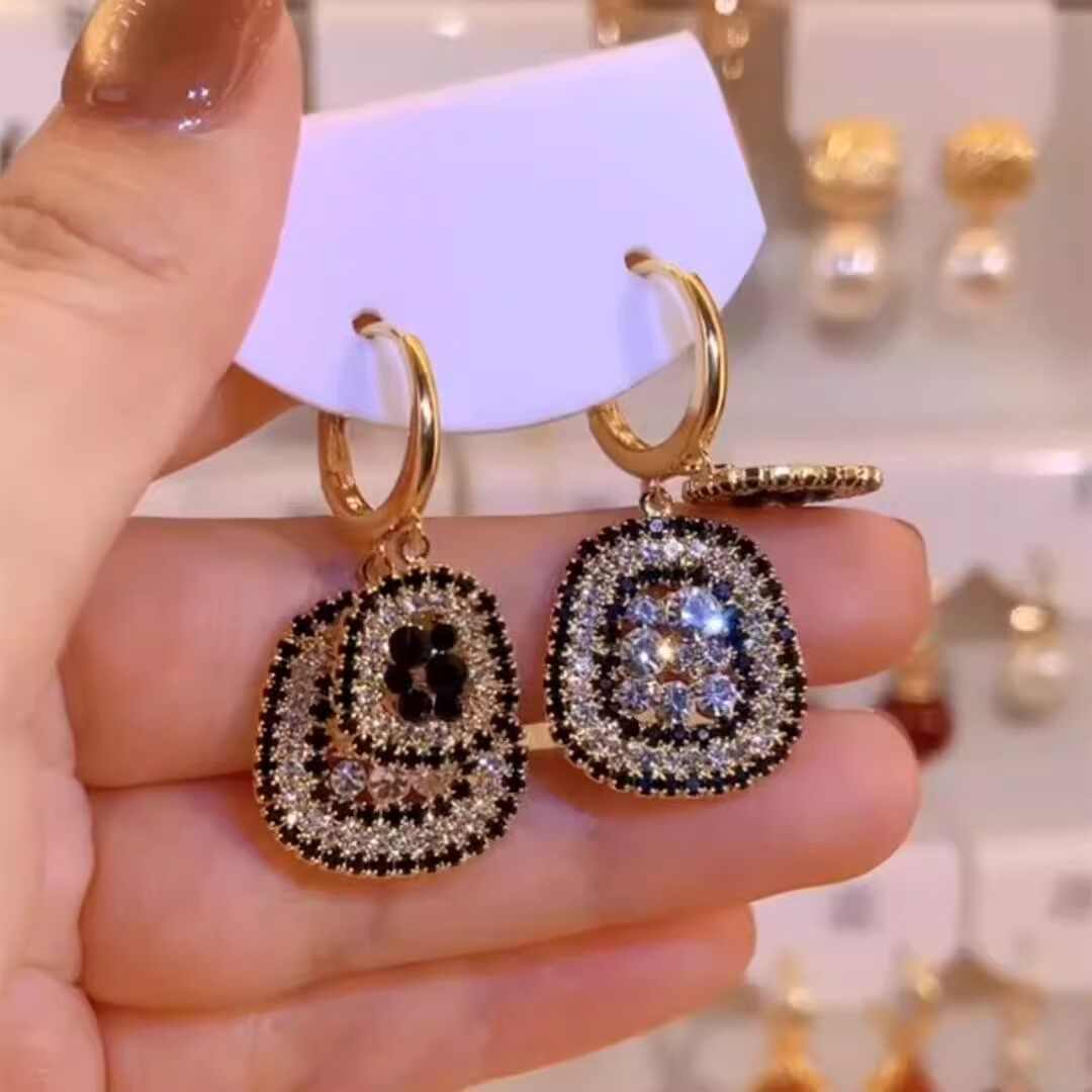 Elegant and Stylish Full Diamond Pendant Earrings for Women