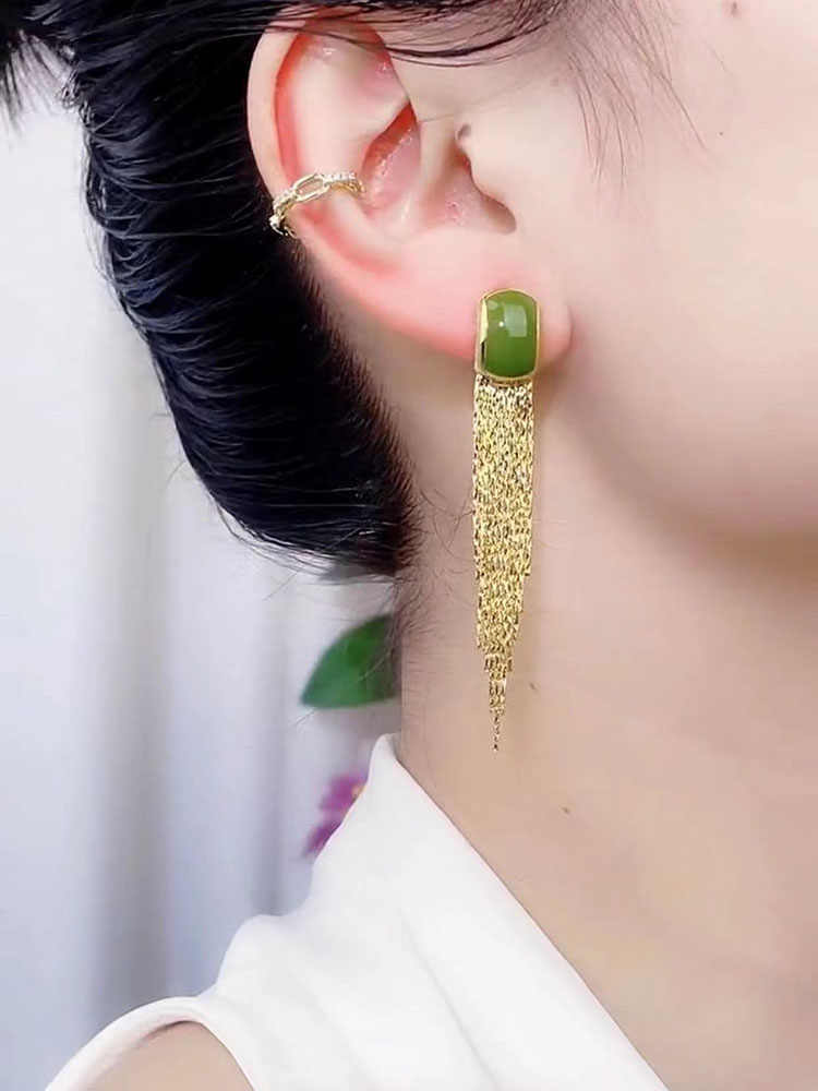 New S925 Sterling Silver Long Tassel Earrings for Women | Luxury Statement Dangle Earrings