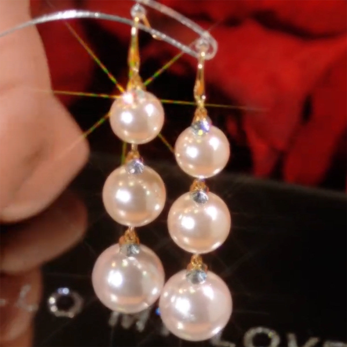 Elegant Long Pearl Tassel Earrings with Cubic Zirconia – French Luxury Statement Earrings for Women