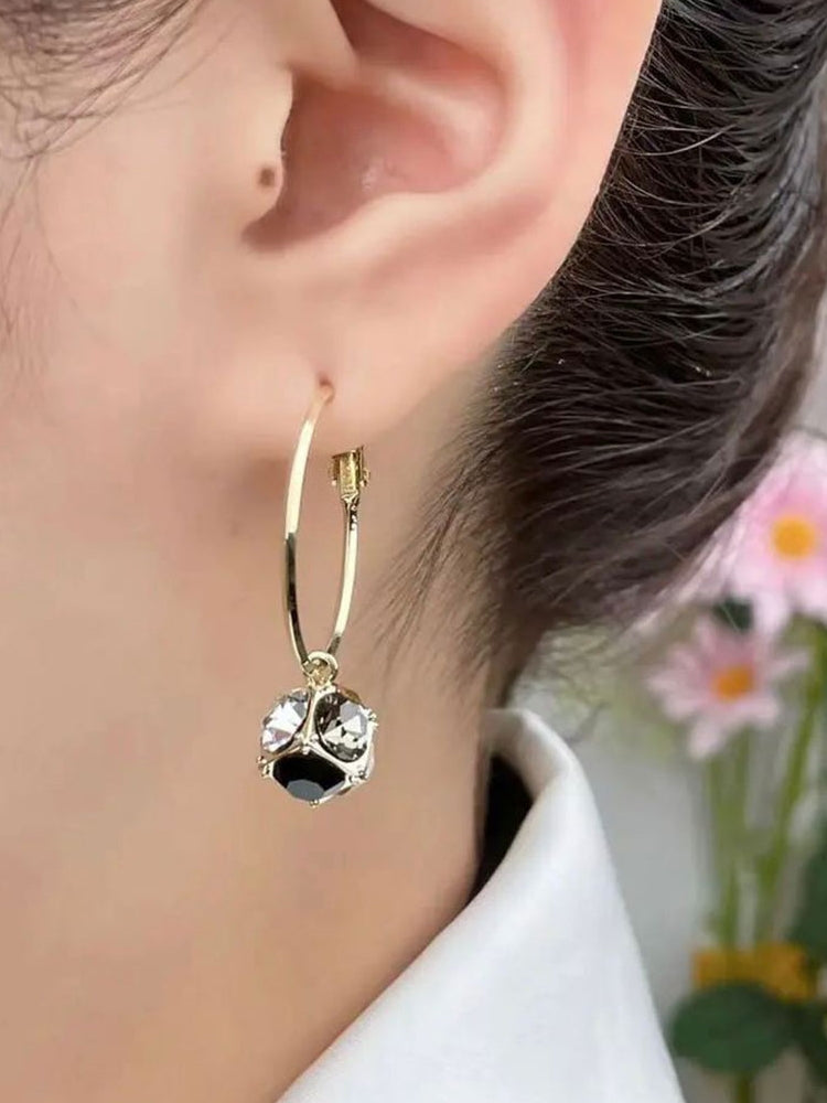 S925 Sterling Silver Needle Diamond Crystal Earrings