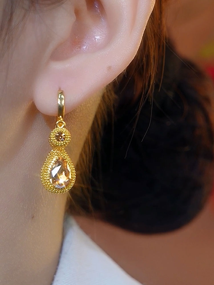 New Golden Durian All-match Temperament Pendant Earrings