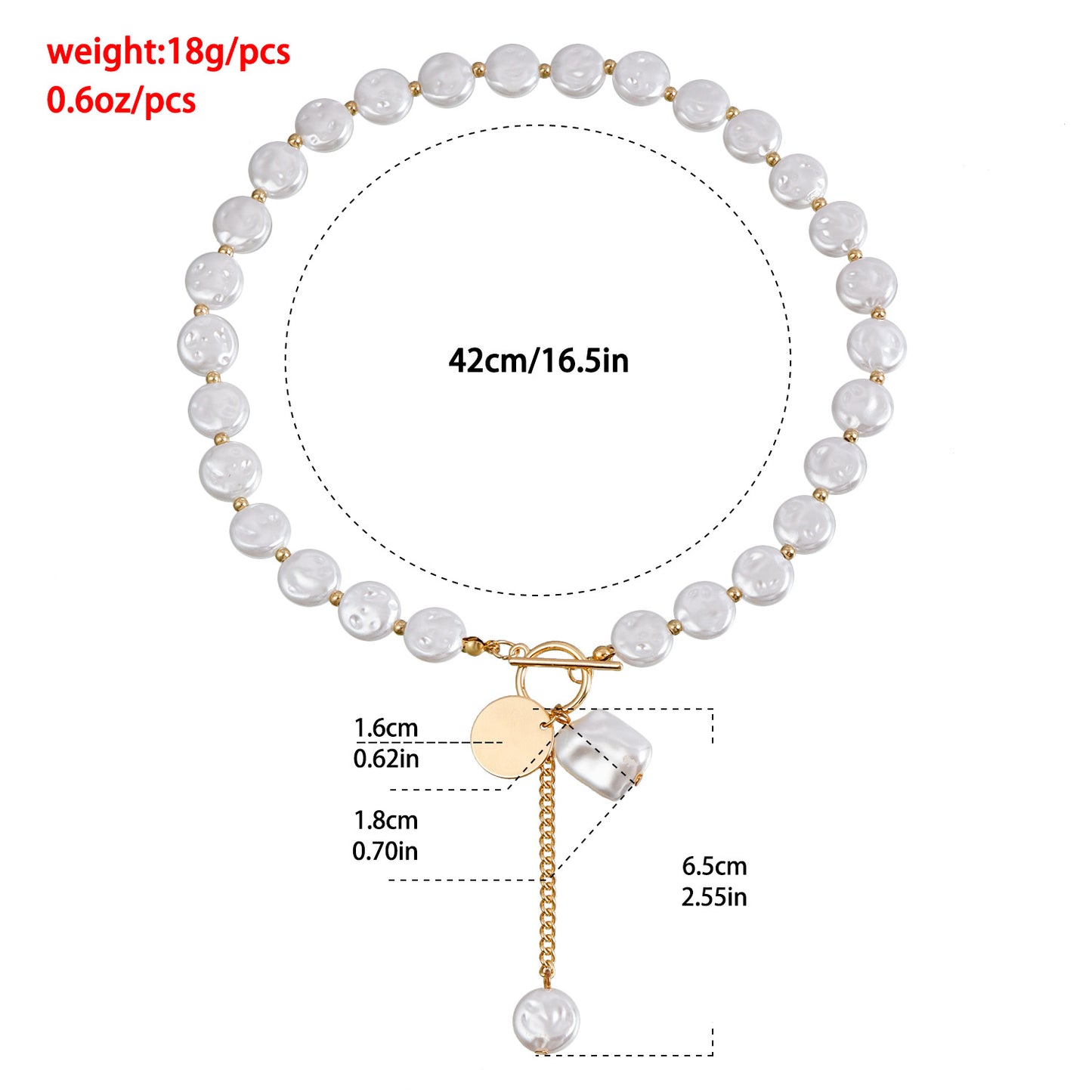 Simple Single Layer Pearl Necklace Tassel Sweater Chain