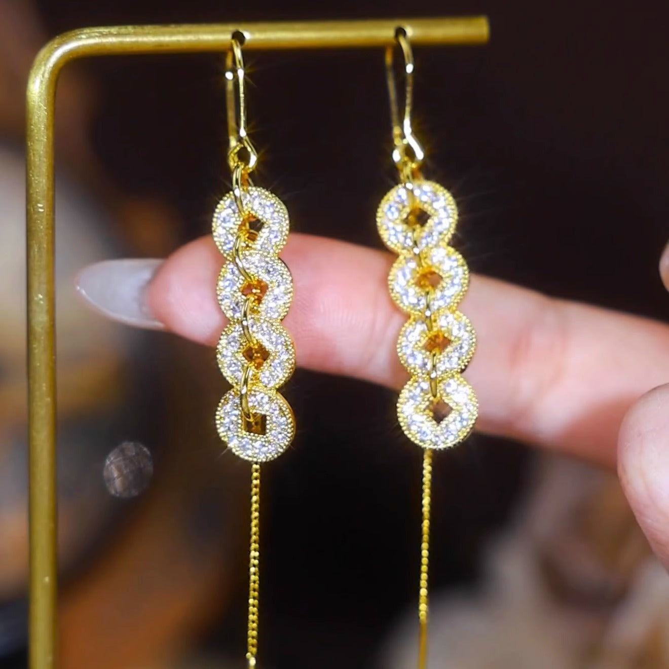 Coin Ear Wire Long Tassel Earrings For Women