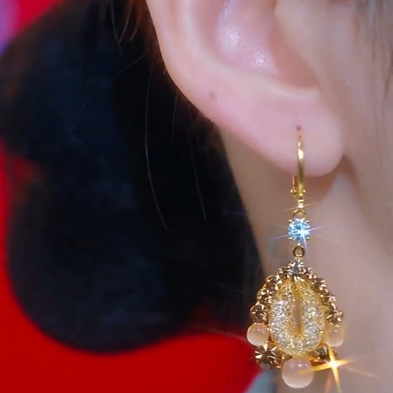 Unique Sparkling Diamond Temperament Exquisite Water Drop Earrings for Women