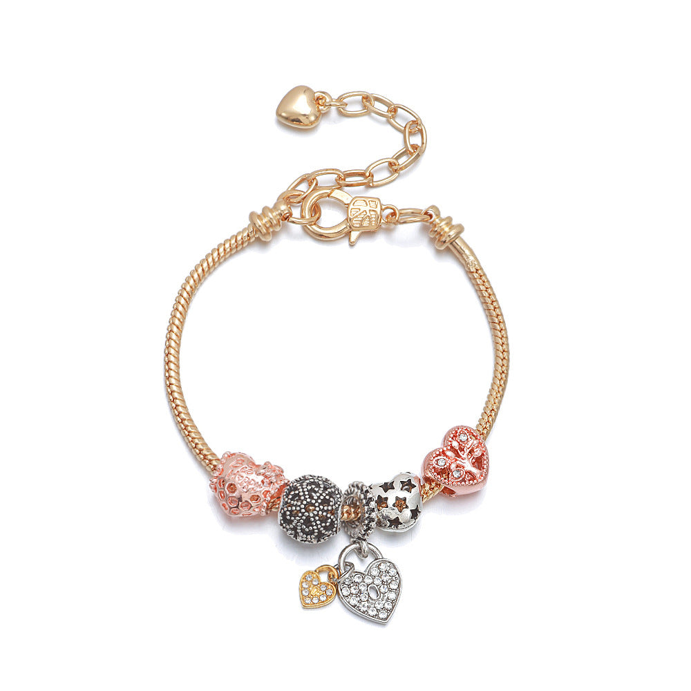 Pulsera de moda con forma de corazón con cuentas de árbol de la vida, atrapasueños de ángel, borlas, joyería DIY