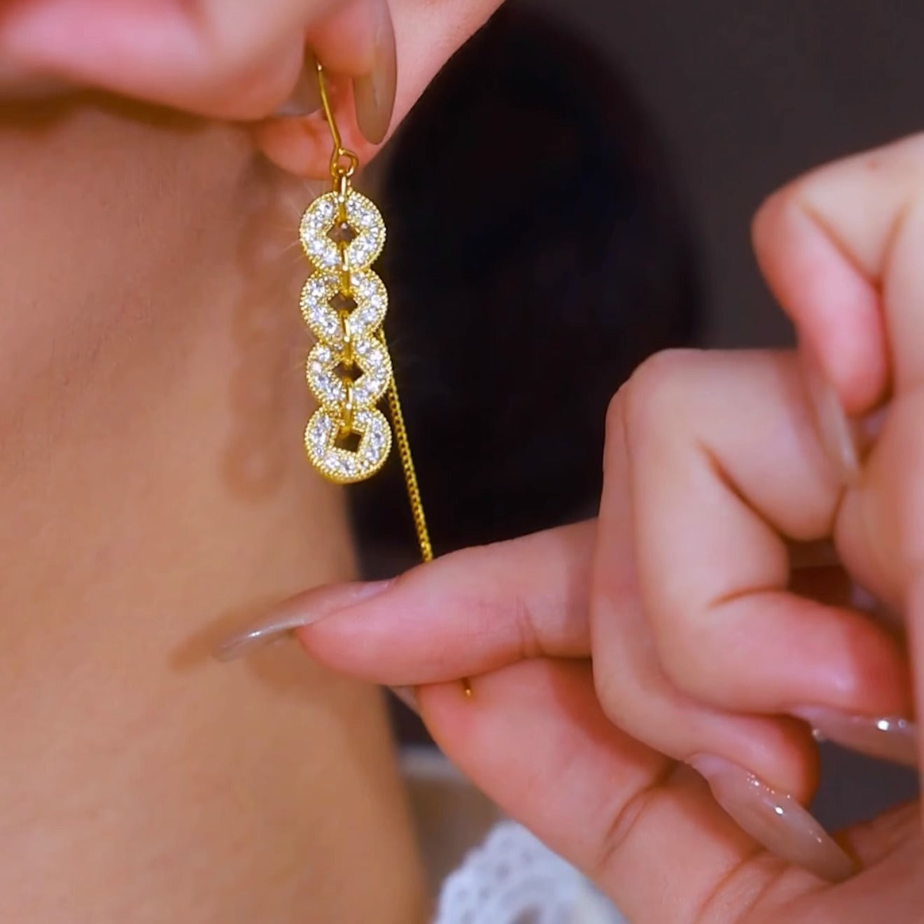 Coin Ear Wire Long Tassel Earrings For Women