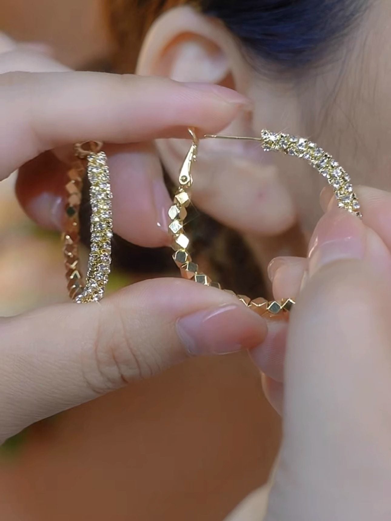 Diamond-encrusted Sterling Silver Hoop Earrings With a Stylish Design for Women