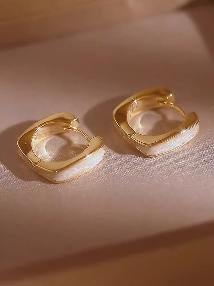 Stylish Square Enamel Earrings — Women's Accessories