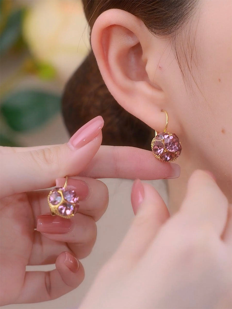 Pendientes de circonita morada de lujo con luz superbrillante, diseño femenino, accesorios de moda