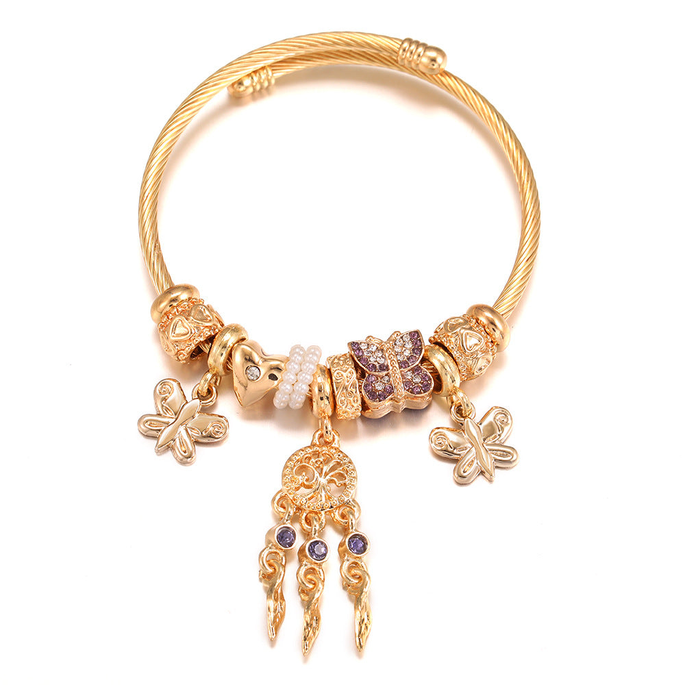 DIY offenes Armband süße Schmetterling Traumfänger Zubehör Jugend weibliche Armband Schmuck
