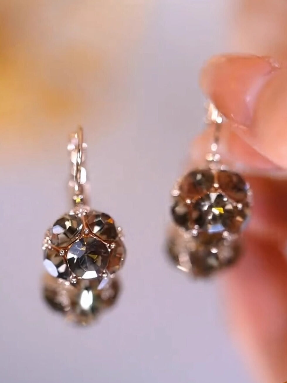 S925 Silver Needle Meteorite Diamond Earrings Anti-Lost Design