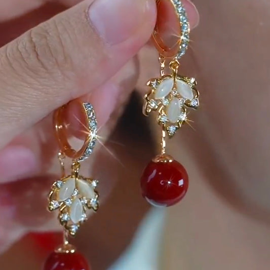 Festive Red Simple Fashion Exquisite New Year Earrings