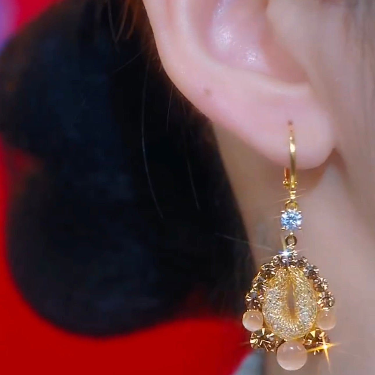 Unique Sparkling Diamond Temperament Exquisite Water Drop Earrings for Women