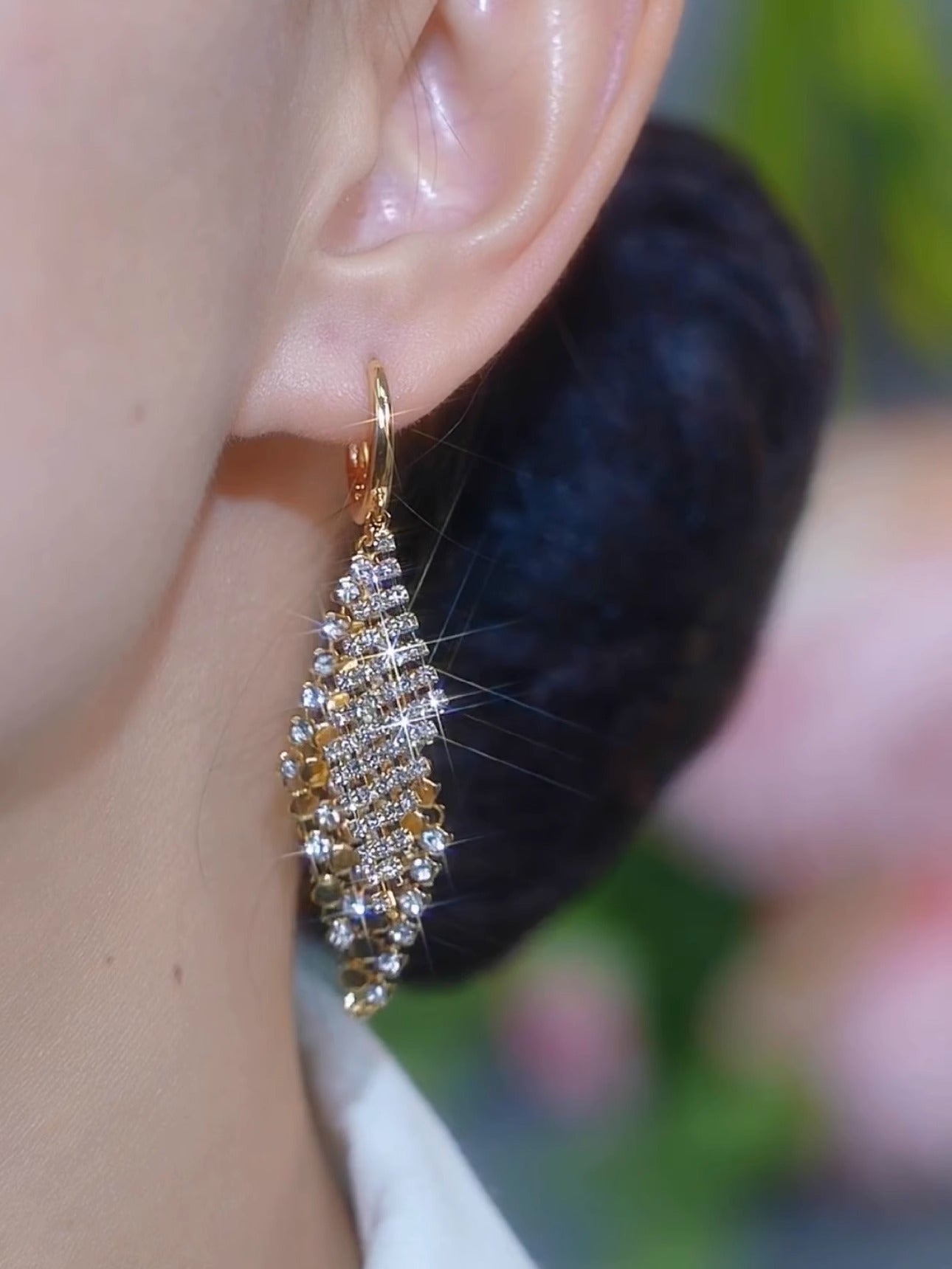 Full Diamond Double-Layer Diamond Earrings Women'S Accessories