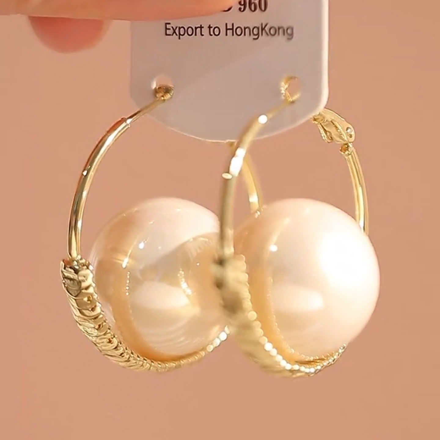 New Large Pearl Gold Hoop Earrings — Women's Light Luxury Accessory