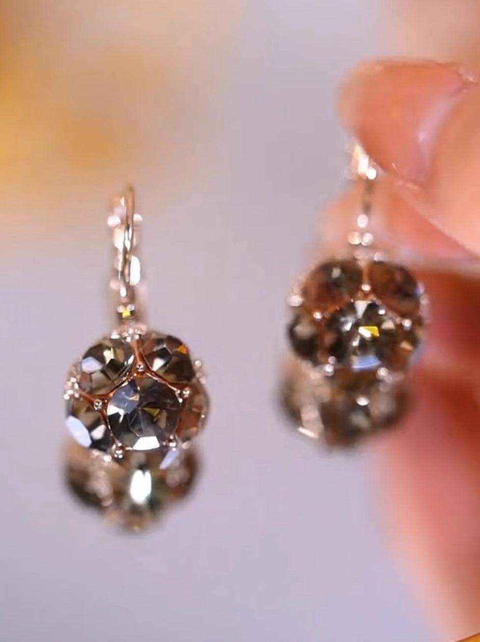 S925 Silver Needle Meteorite Diamond Earrings Anti-Lost Design