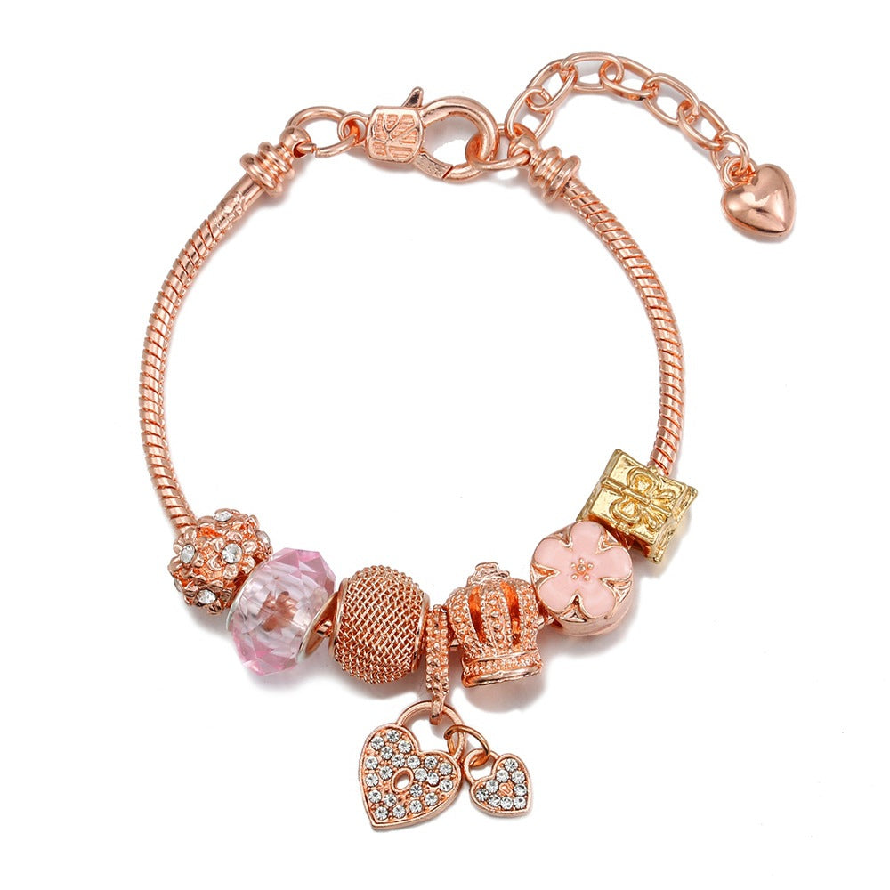 DIY Rosa Kleine Frische Blume Herz Abnehmbare Armband Für Frauen