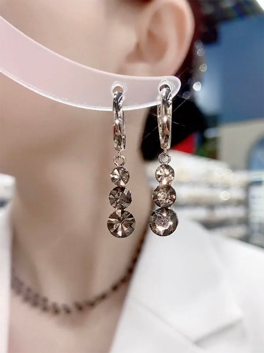 Pendientes de circonita negra superbrillante Accesorios de alta gama