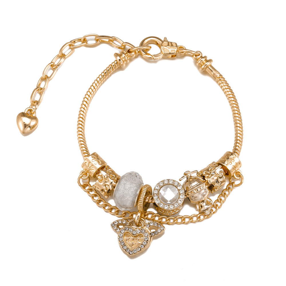 Angel Wing Bracelet DIY Diamond Heart Cupid Pendant Jewelry