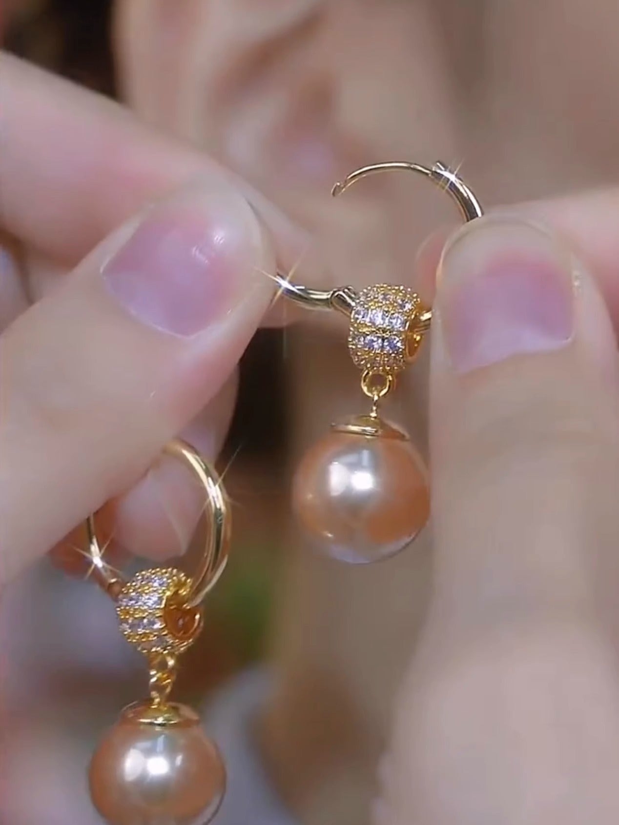 Elegant And Versatile Champagne Color Pearl Earrings Women'S Accessories
