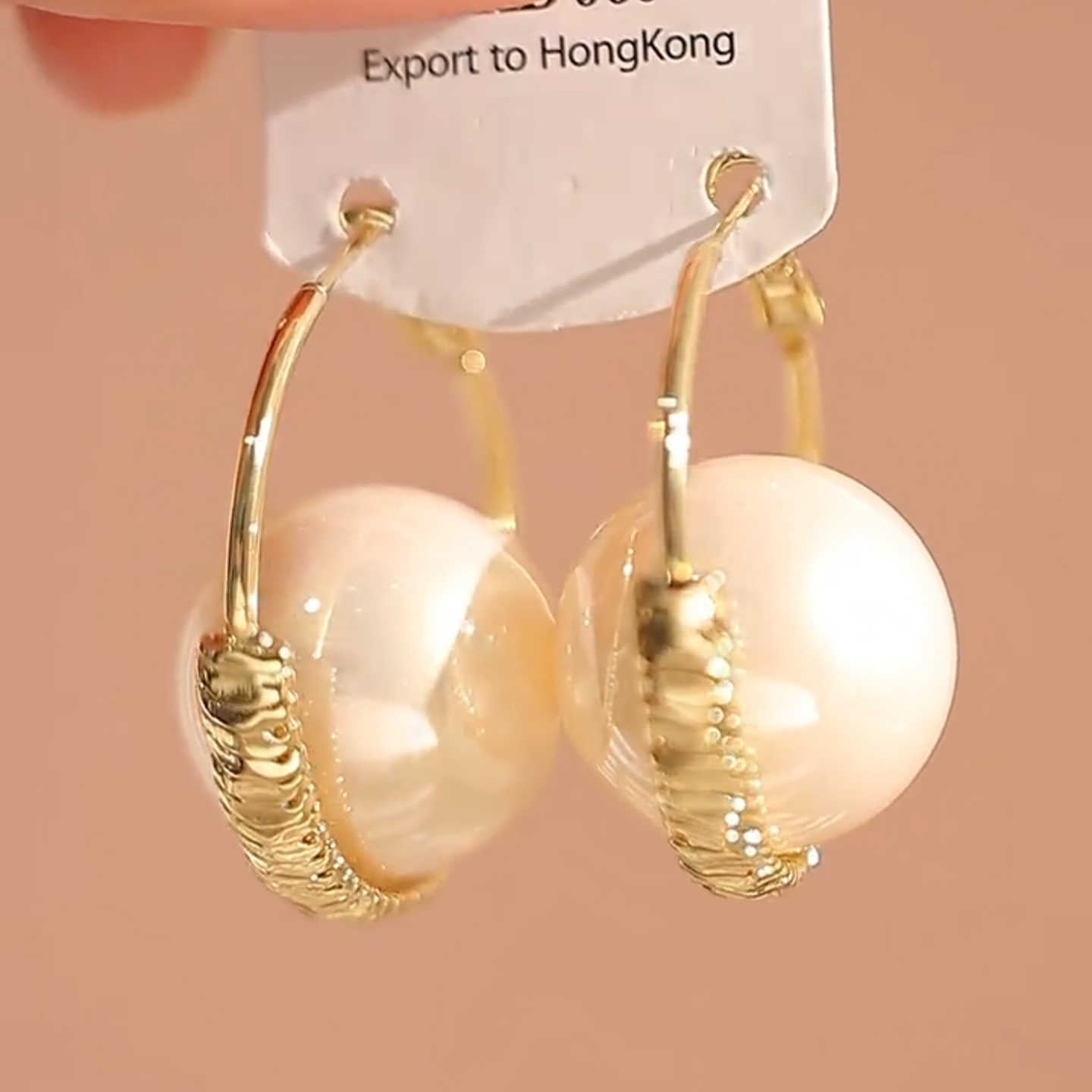 New Large Pearl Gold Hoop Earrings — Women's Light Luxury Accessory