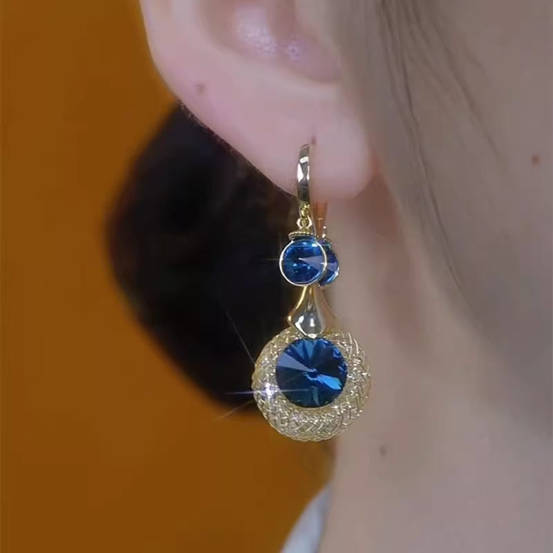 New High-End Luxury Fashion Crystal Earrings Women'S Accessories