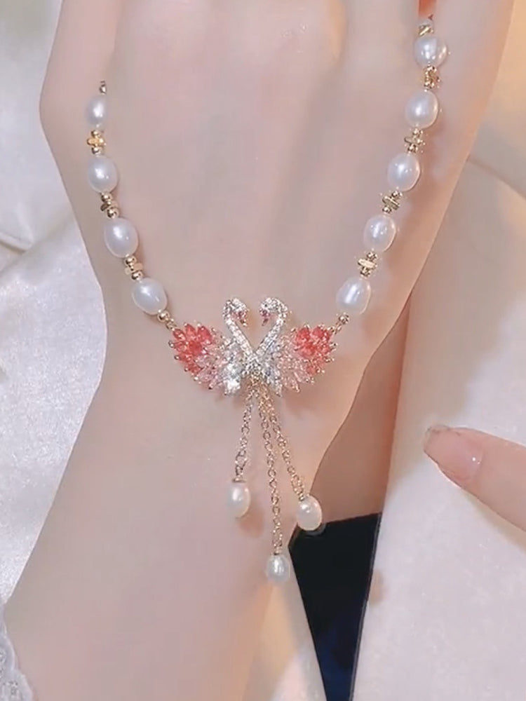 Swan Love Necklace Pearl Necklace Accessories Pendant