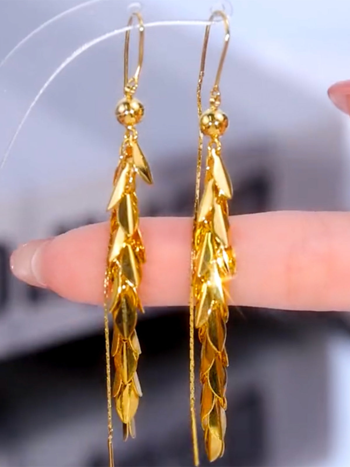 Gold Mode Ohrringe Weizen Quaste Ohrringe für Frauen