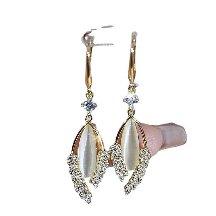 Wheat Cat's Eye Geometric Earrings New Design Temperament Earrings