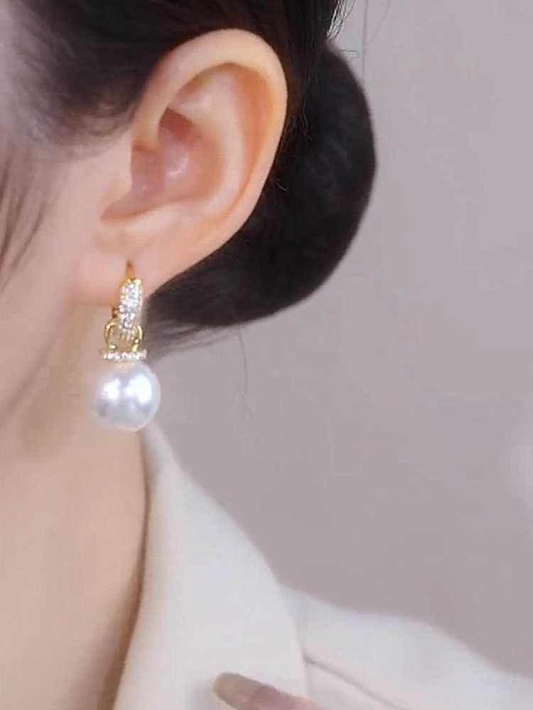 Zircon Pearl Earrings for Women Accessories