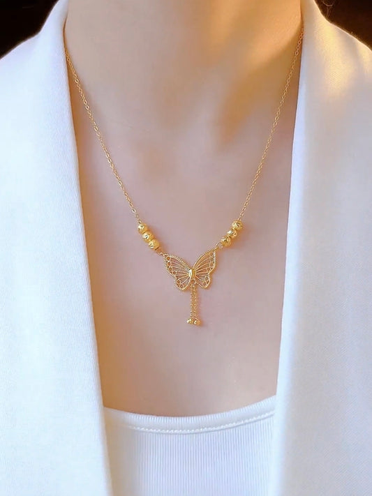 Butterfly Tassel Necklace Collarbone Chain