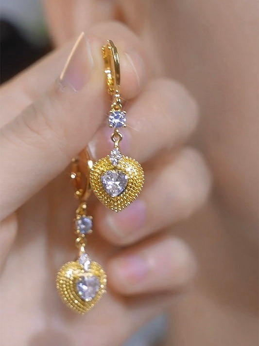 Design Sense Diamond Inlaid Durian Earrings Fashionable Temperament Accessories for Women