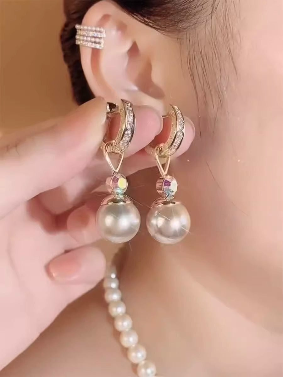 Temperament Pearl Pendant Earrings Women'S Accessories