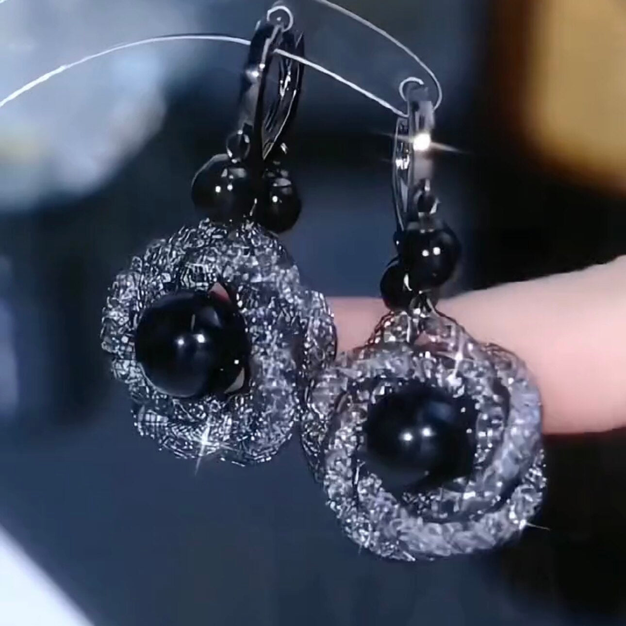 The Enchanting Black Flower Earrings Exude Sophistication