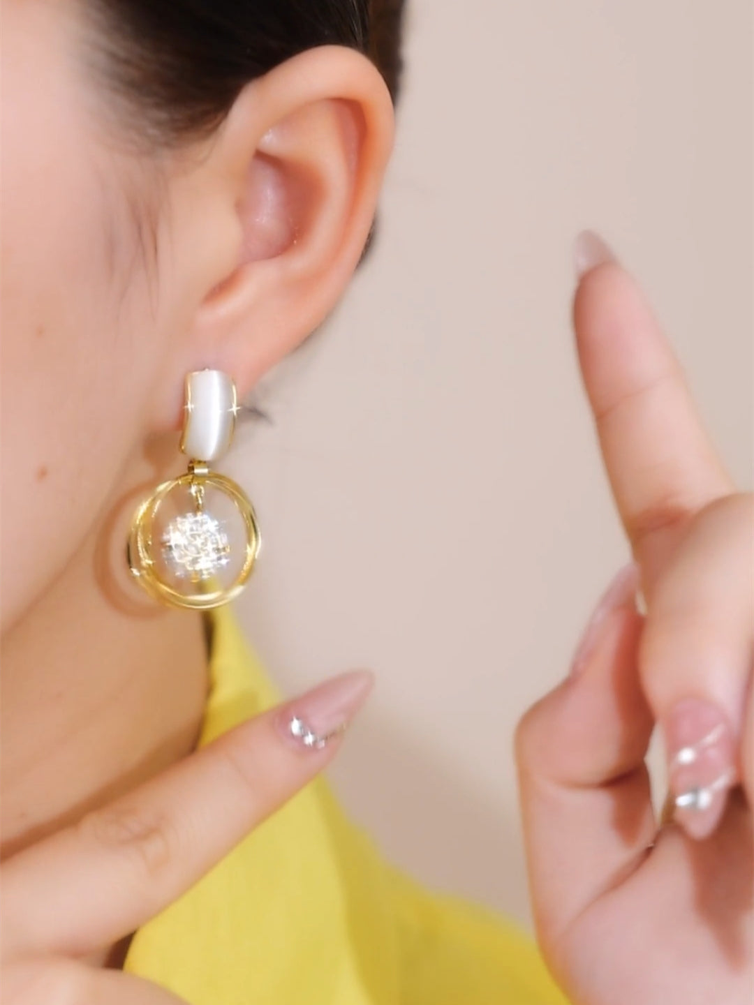 Pendientes de aro con piedra de ojo de gato Accesorios para mujer