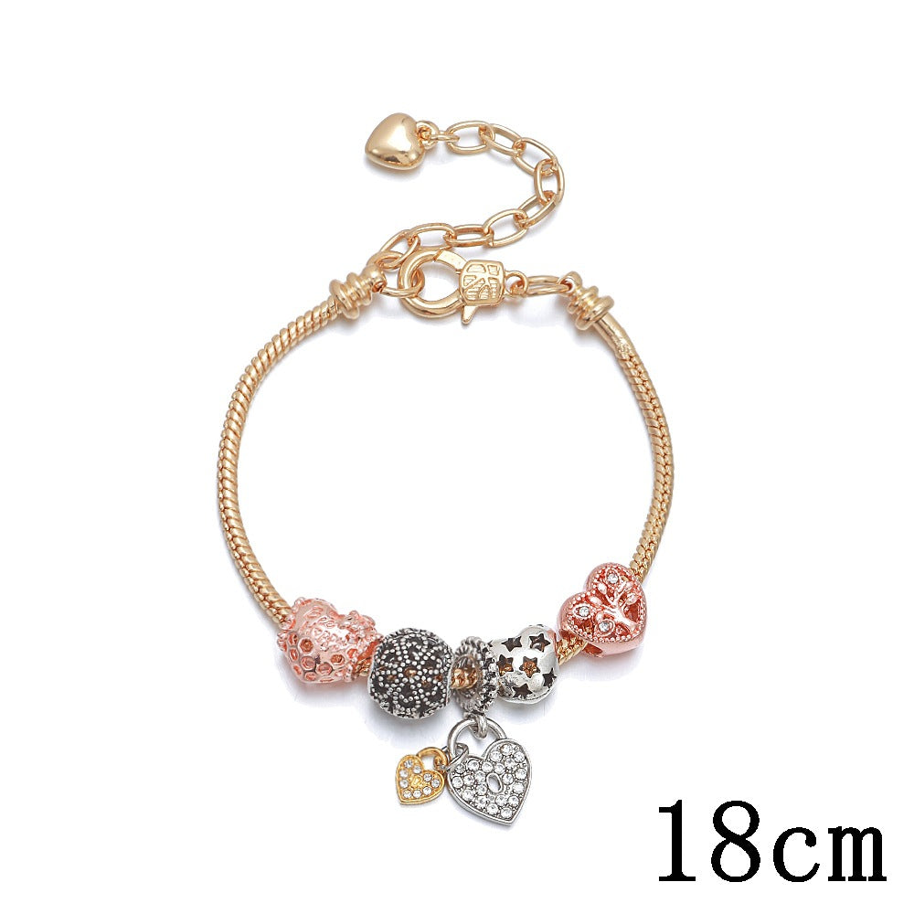 Pulsera de moda con forma de corazón con cuentas de árbol de la vida, atrapasueños de ángel, borlas, joyería DIY